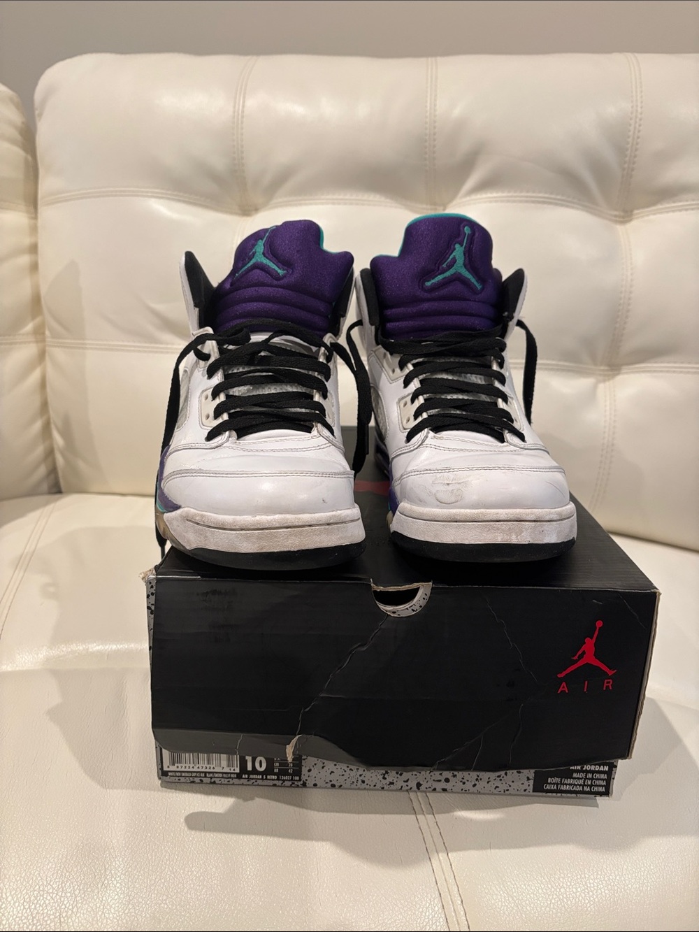 Jordan Men's High-Top Sneakers - White / Purple